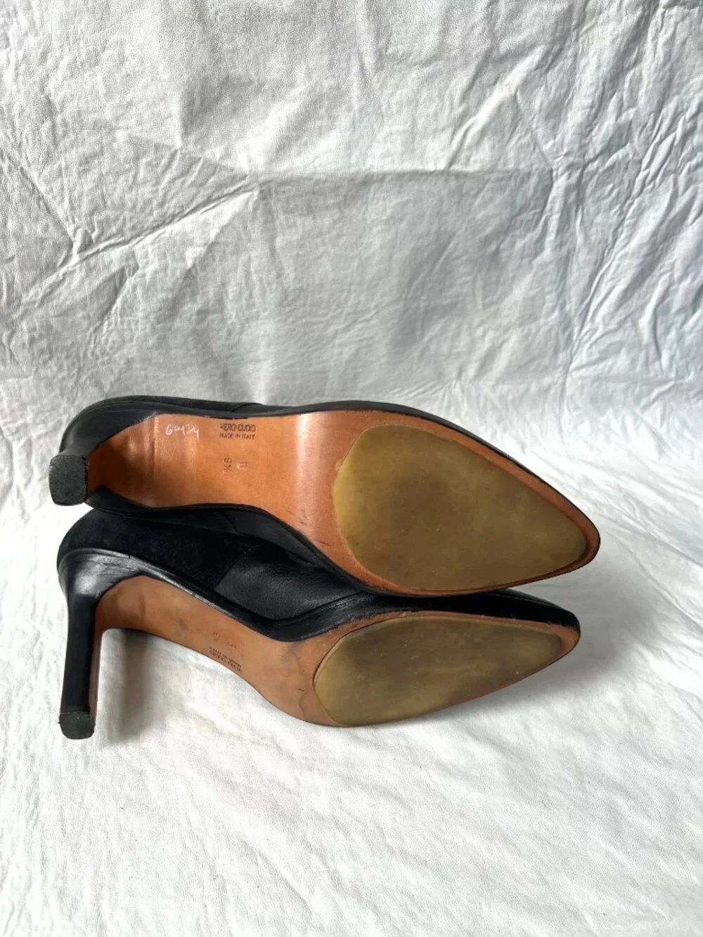Diana Broussard high heels mary jane black suede leather pointed toe 9.5 pump - Picture 8 of 15